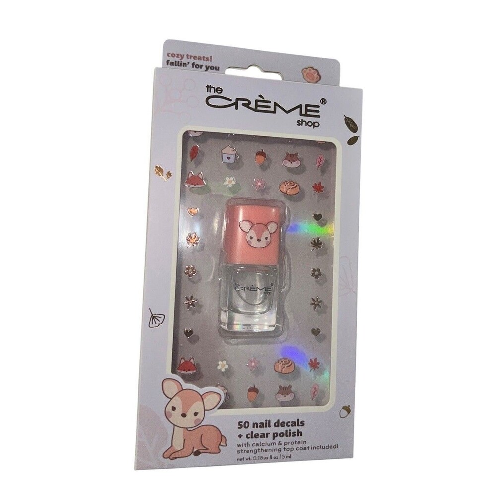 The Creme Shop Cozy Treats! Fallin’ For You Deer 50 Nail Decals + Clear Polish